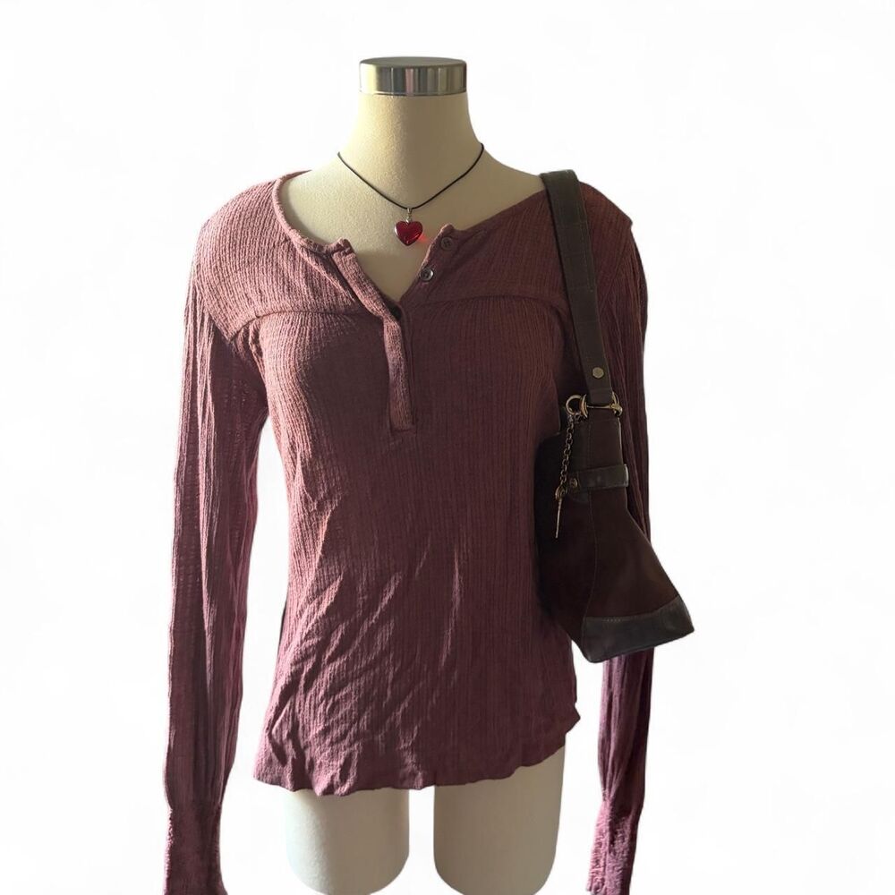 Lucky-brand Women's Burgundy and Purple Blouse